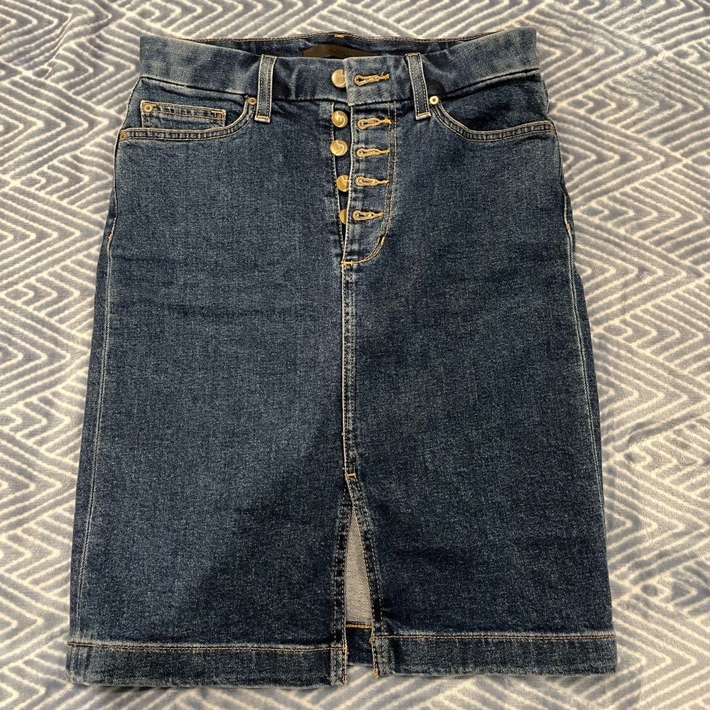 Joe’s Jeans Denim Midi Skirt Button Fly W24